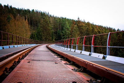 Railroad tracks against sky