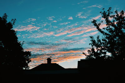 Silhouette of tree against sky during sunset