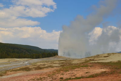 Old faithful erupting