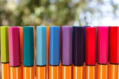 Close-up of multi colored felt tip pens 