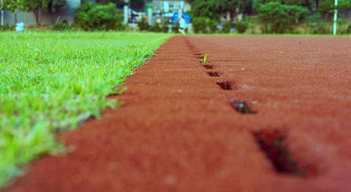 Surface level of footpath