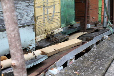 Close-up of abandoned building