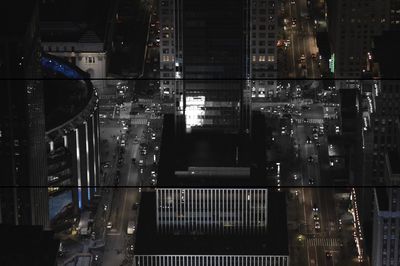 Illuminated cityscape at night