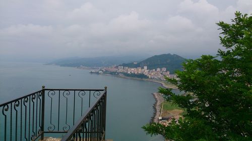 High angle view of sea against sky