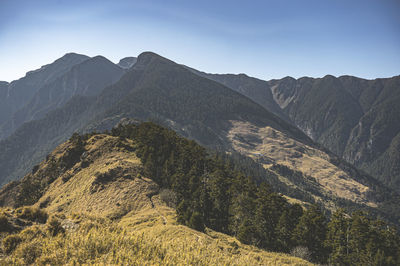 Scenic view of mountains against sky