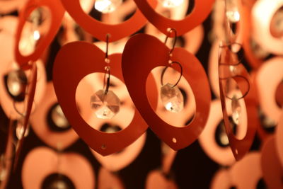 Close-up of illuminated lighting equipment