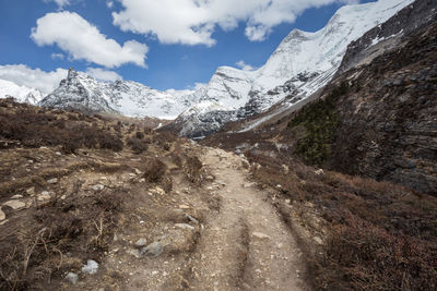 Low angle view of mountain against sky