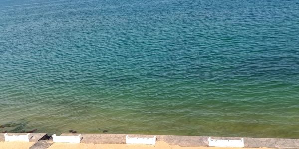 High angle view of beach against sky