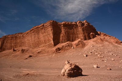 Rock formations in desert against sky