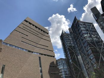 Low angle view of buildings against sky