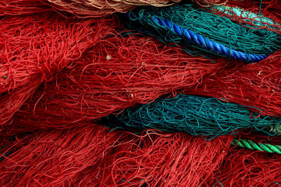 Full frame shot of fishing net