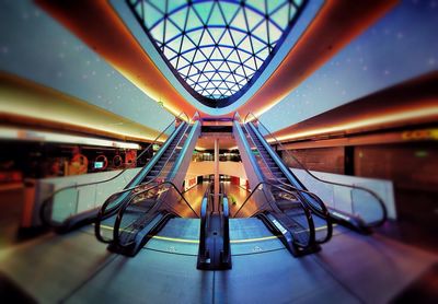 Interior of illuminated tunnel