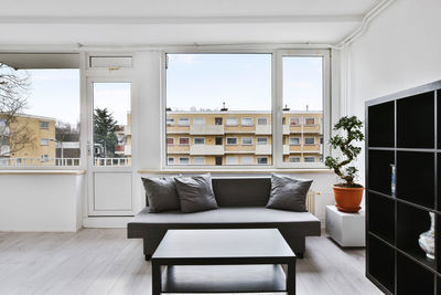 Empty chairs and table at home