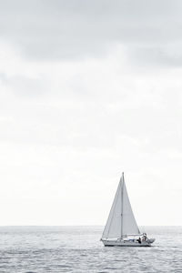 Boat sailing in sea