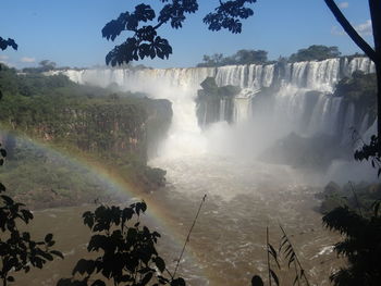 Scenic view of waterfall