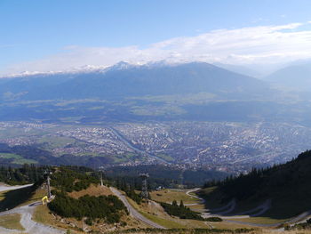 High angle view of landscape against sky