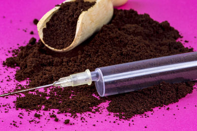 Close-up of chocolate cake on table