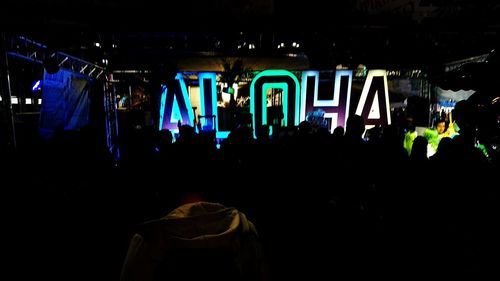 Illuminated lights at night