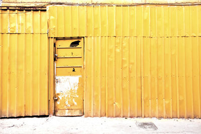 Closed door of building