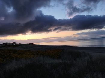 View of sea against cloudy sky