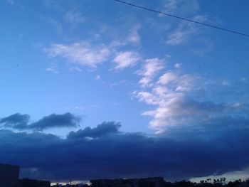 Low angle view of cloudy sky