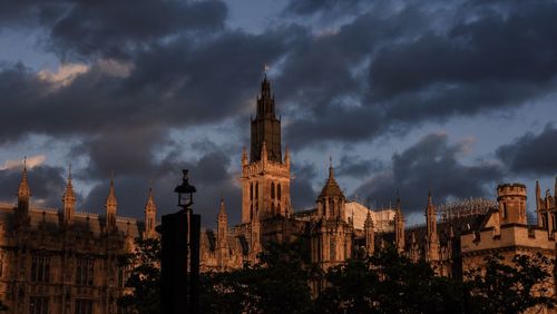 Panoramic view of cathedral against cloudy sky