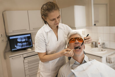 Patient in dental clinic