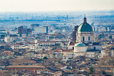 Aerial view of modern buildings in city