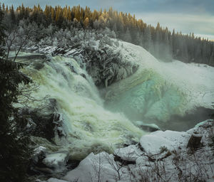 Scenic view of waterfall