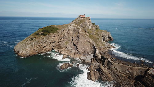 San juan de gaztelugatxe, spain from above