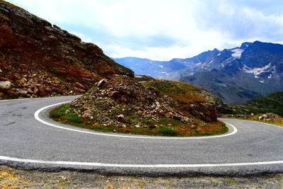 Scenic view of mountain road against sky