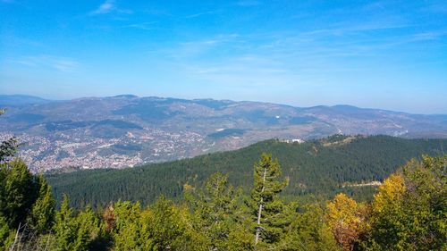 Scenic view of mountains against sky