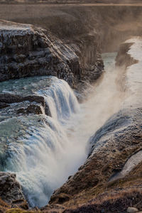 Scenic view of waterfall