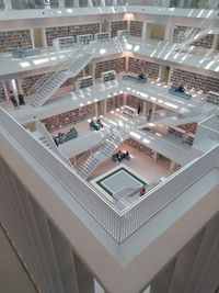 High angle view of modern building interior