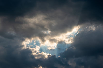 Low angle view of storm clouds in sky