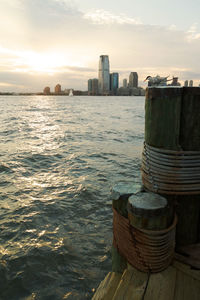 View of sea at sunset