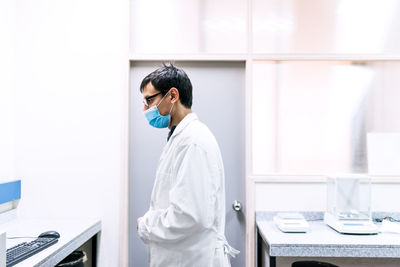 Male scientist working in laboratory