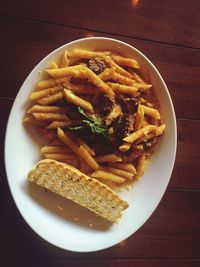 Close-up of served food in plate