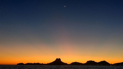 Scenic view of sea at sunset