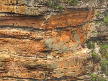 Reflection of man in cave