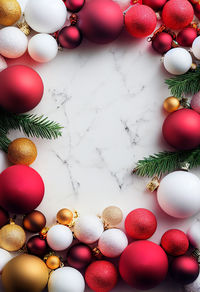 Christmas decorations on table