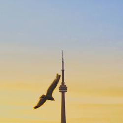 Tower against sky during sunset