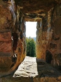 View of ruins of cave