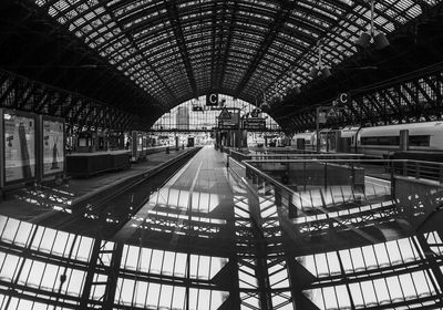 View of railroad station platform