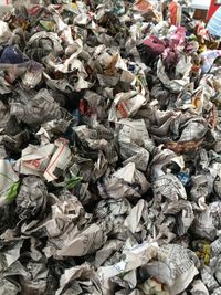 Full frame shot of crumbled newspapers