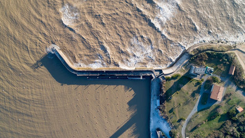 High angle view of cars on road