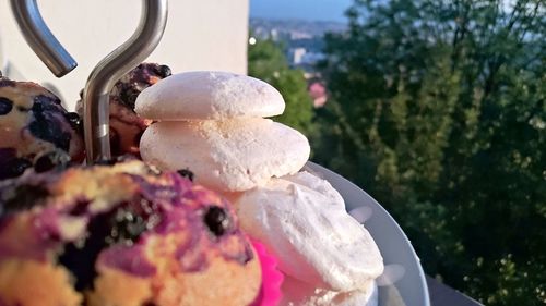 Close-up of ice cream on table