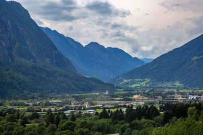 Scenic view of mountains against sky