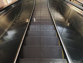 High angle view of escalator