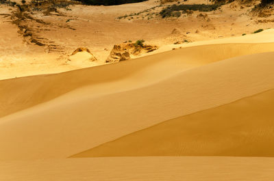 Close-up of sand dunes in desert